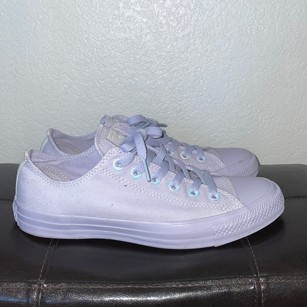 Purple converse with holographic accents